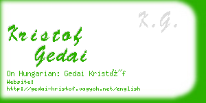 kristof gedai business card